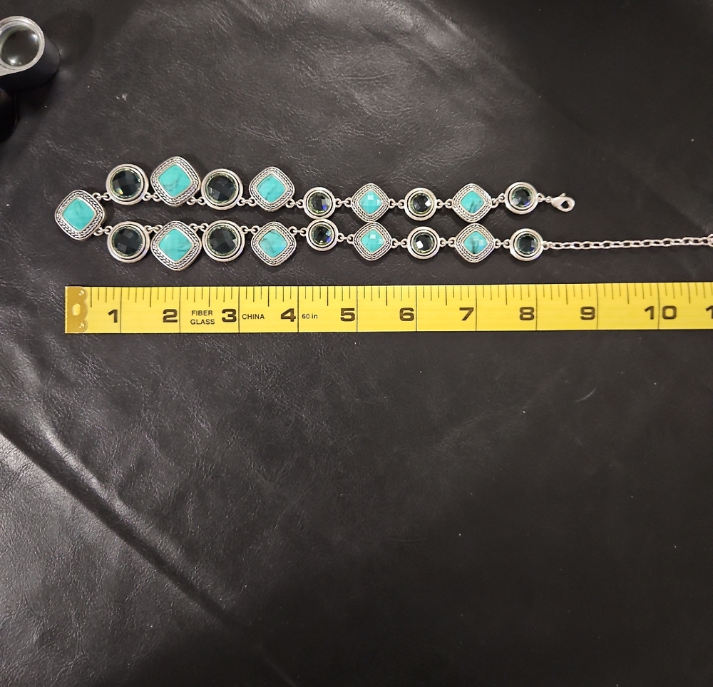Turquoise and Silver Statement Necklace - Picture 6 of 6